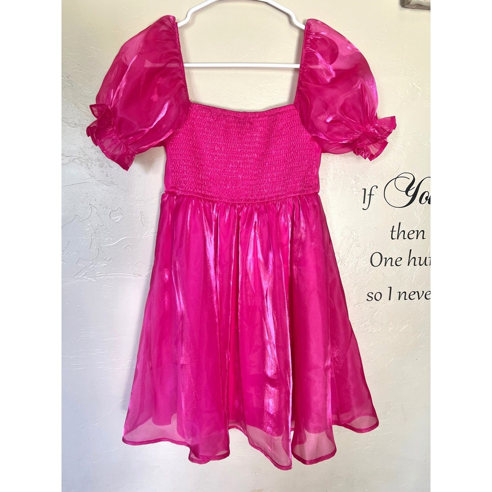Thirty Thirty LA Pink‎ Smocked Babydoll Mini Dress Puff Sleeve XS Fairy Coquette